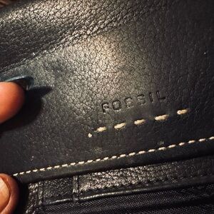 Fossil Black Leather trifold wallet vintage
